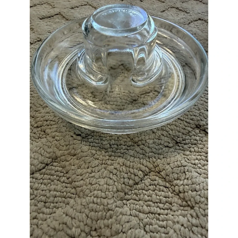 Vintage Glass Chicken Waterer Base Poultry Farm Livestock